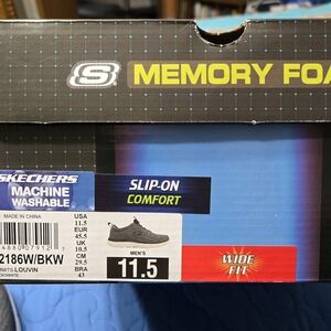 Skechers Men's Wide Fit Slip-On Shoes - Black